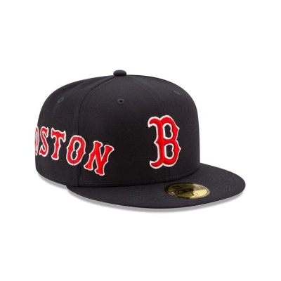 Boston Red Sox Gorra | New Era MLB Slant 59fifty Fitted Cap Mexico - Azules